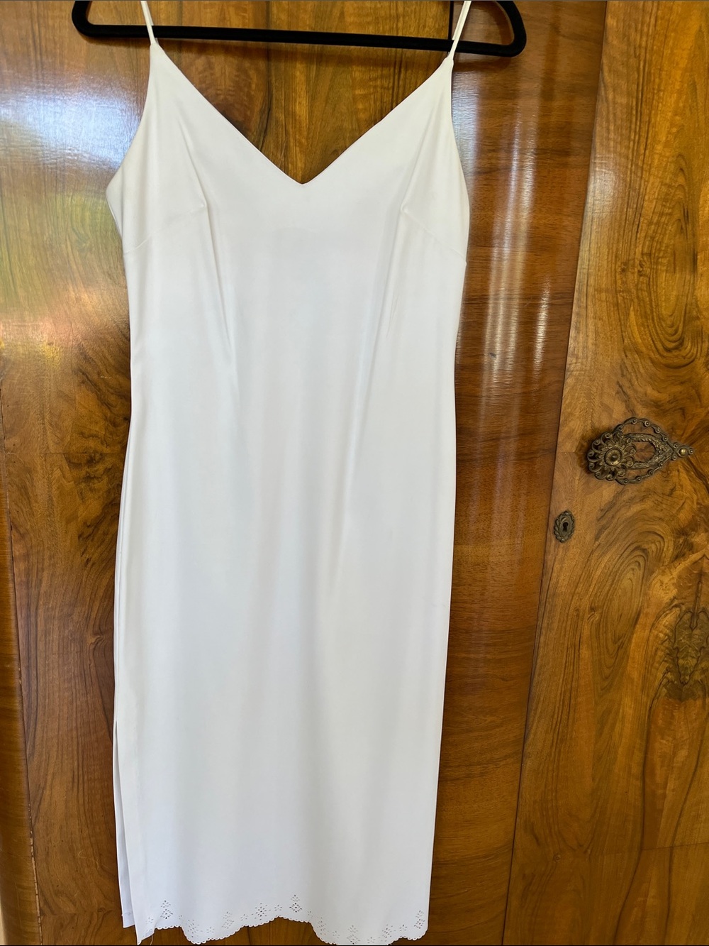 Rampage White Slip Cocktail Dress with Spaghetti Straps Size 7 (Small)